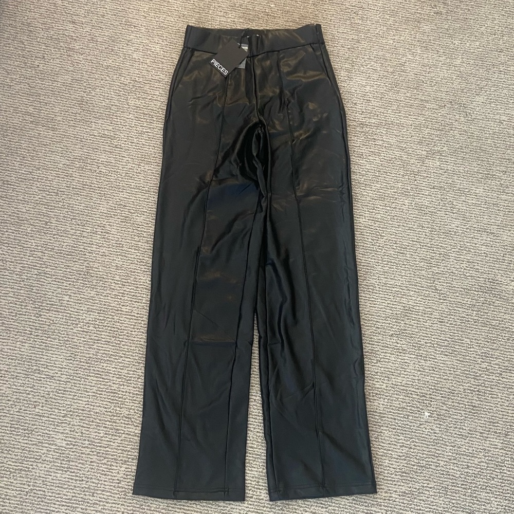 wide leg leather pants